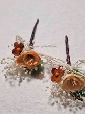Alfileres Novia con Flores Secas