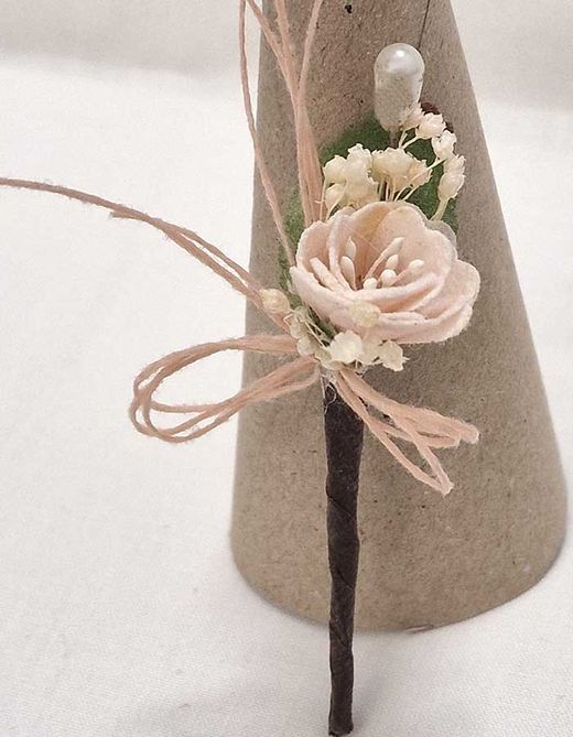 Alfileres Novia con Flores Secas