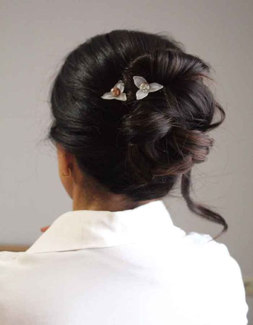 2 Horquillas de Cristal y Flor Glass