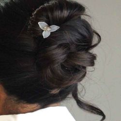 2 Horquillas de Cristal y Flor Glass