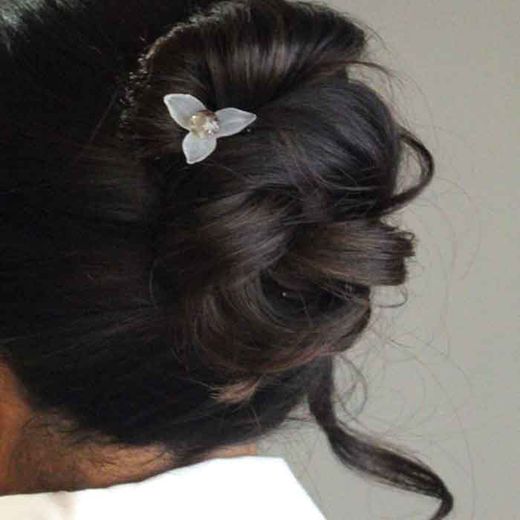 2 Horquillas de Cristal y Flor Glass