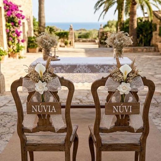 2 Lazos con Flores de Boda
