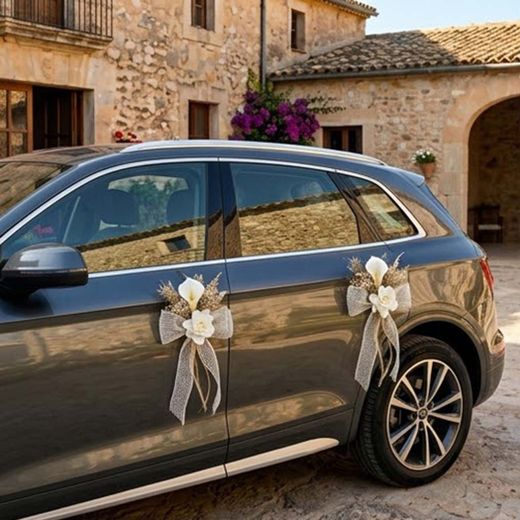 2 Lazos con Flores de Boda