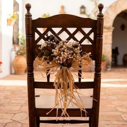 2 Lazos de Rafia y Flores Boda