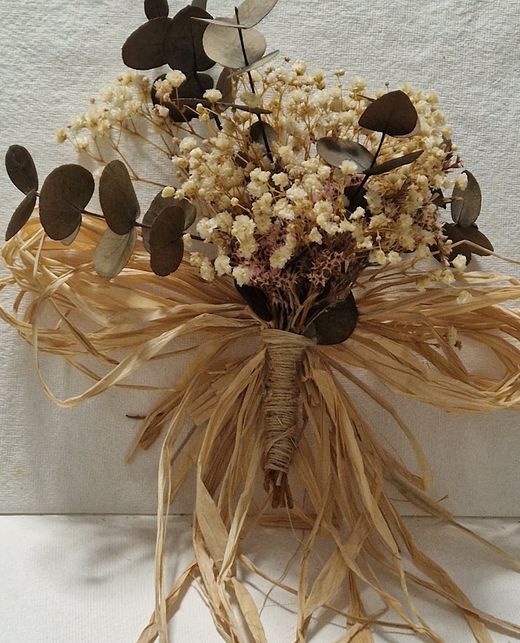2 Lazos de Rafia y Flores Boda