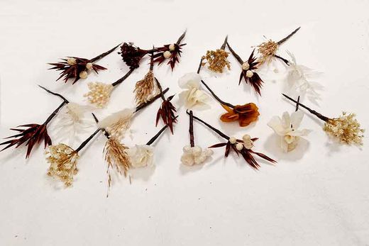 20 Alfileres de Flores Surtidas para el Pelo