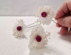 3 Horquillas con Hortensia Preservada