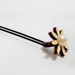 3 Horquillas con Margaritas de Madera