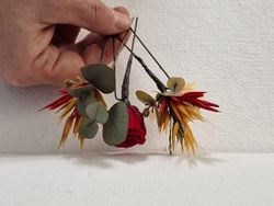 3 Horquillas Grandes Flores Iria