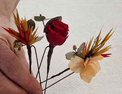 3 Horquillas Grandes Flores Iria