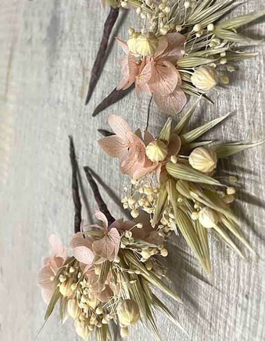 3 Pin de Flor Preservada Rosalia