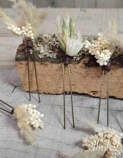 5 Horquillas para Pelo Surtido de Flores Neutras