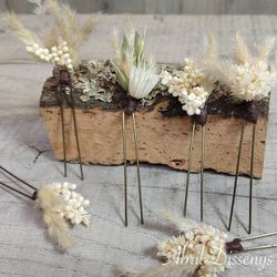 5 Horquillas para Pelo Surtido de Flores Neutras