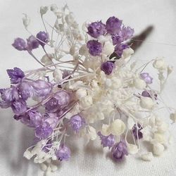 5 Pin Pelo Flores Blanco lila