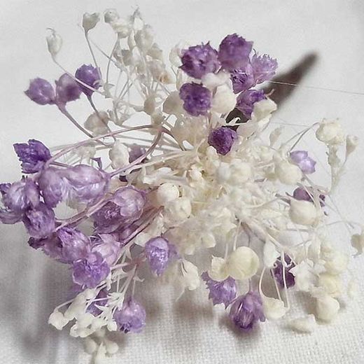 5 Pin Pelo Flores Blanco lila