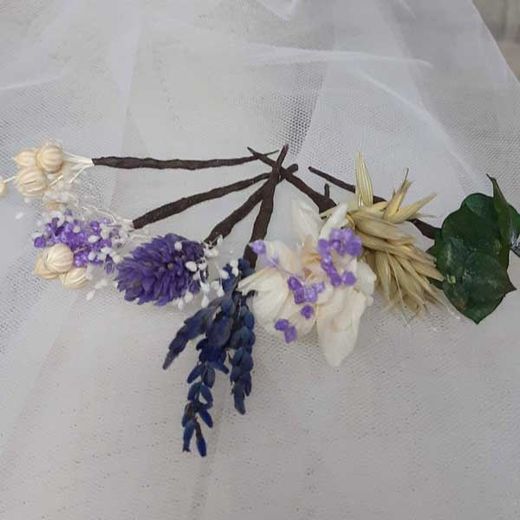 5 Pin Pelo Surtido Flor Lila