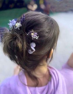 5 Pin Pelo Surtido Flor Lila