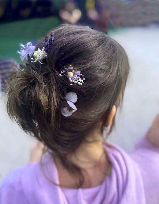 5 Pin Pelo Surtido Flor Lila