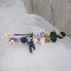 5 Pin Pelo Surtido Flor Lila