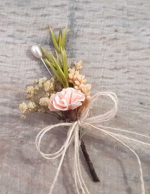 Alfiler de Boda Flor Natural Campesina
