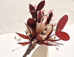 Botón de Flor para Boda Hojas