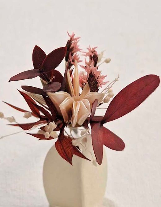 Botón de Flor para Boda Hojas