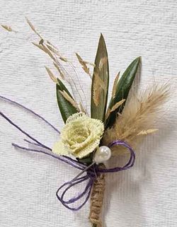 Alfiler de Hojas de Olivo y Flores