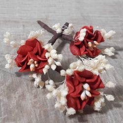 Alfileres Burdeos para el Pelo
