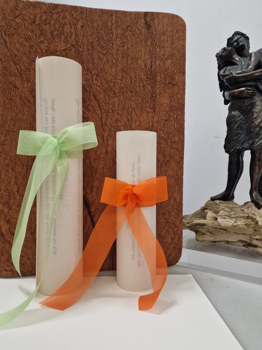 Argollas con Lazo de Colores con para Pergamino