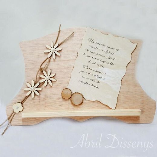 Atril decorado palabras de agradecimiento