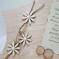 Atril decorado palabras de agradecimiento