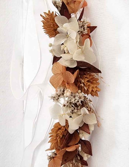 Brazalete de Flores Boda Color Camel