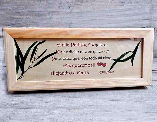 Caja de madera personalizada con pergamino escrito a mano A3