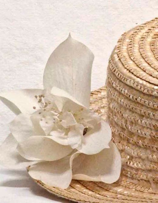 Canotier Boda con Magnolia Preservada