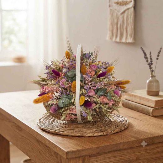 Cesta Grande Flores Preservadas Iría