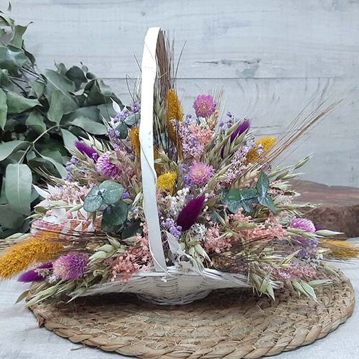 Cesta Grande Flores Preservadas Ada