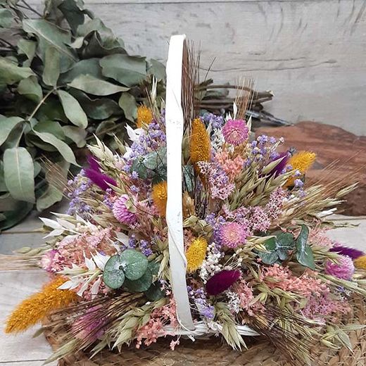 Cesta Grande Flores Preservadas Ada