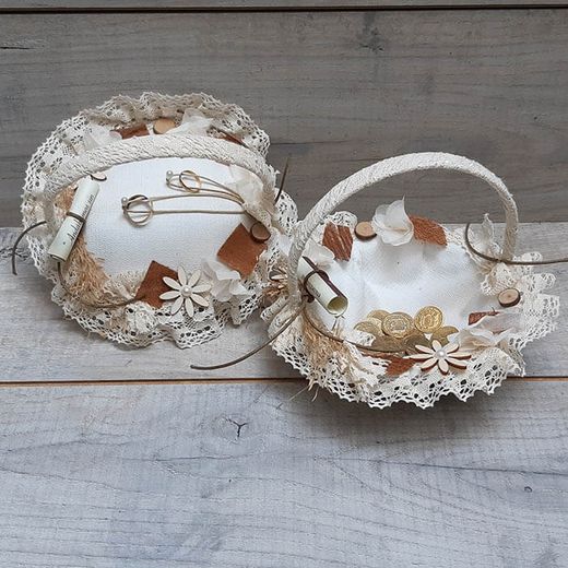 1 Cestas de Arras y 1 Anillos con Mensaje