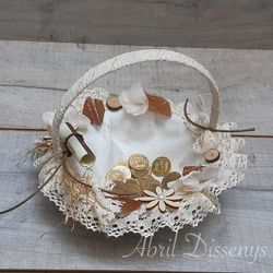 1 Cestas de Arras y 1 Anillos con Mensaje