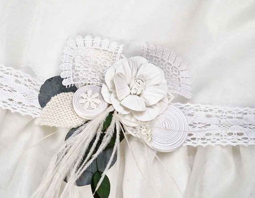 Cinta con Flor Blanca para Pelo o Cintura