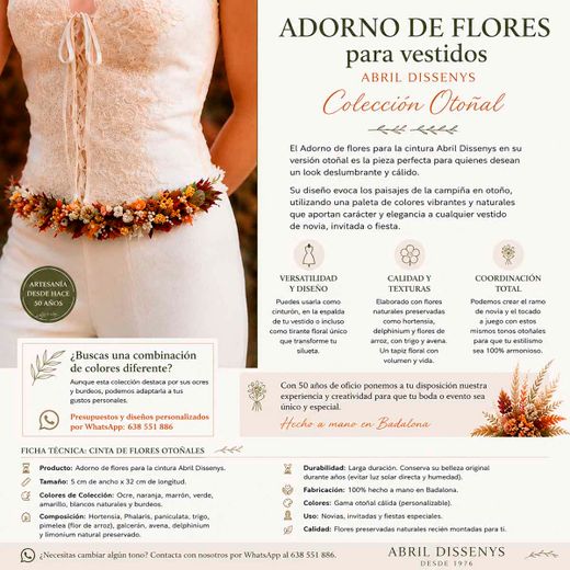 Cinta de Flores Otoñales 5 x 32 cm