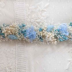 Cintura de Flor Azul Preservada 22 cm