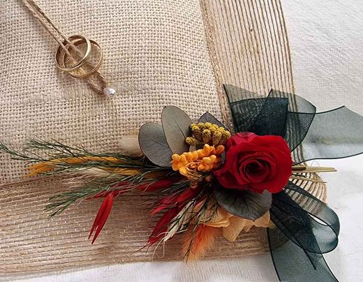 Cojín para Alianzas con Flor Preservada Iria
