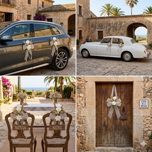 Comprar 4 Lazos Coche con Flores