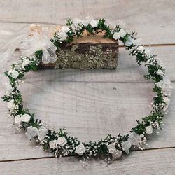 Corona con Rosas Blancas 56 X 3