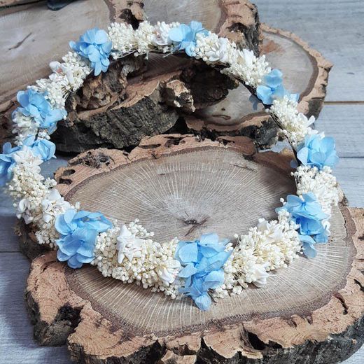 Corona de Paniculata y Hortensia Azul