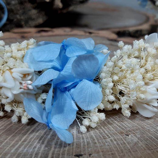 Corona de Paniculata y Hortensia Azul