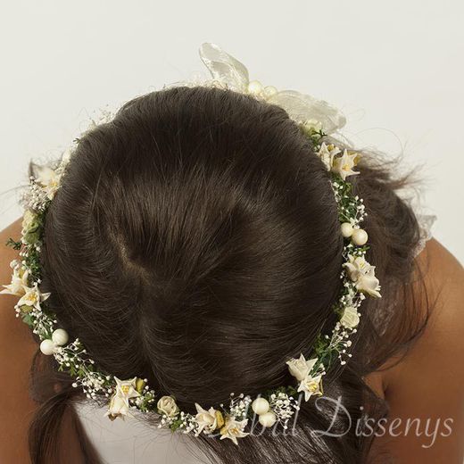 Corona de Flores para Niñas de Comunión y Arras Edelweiss
