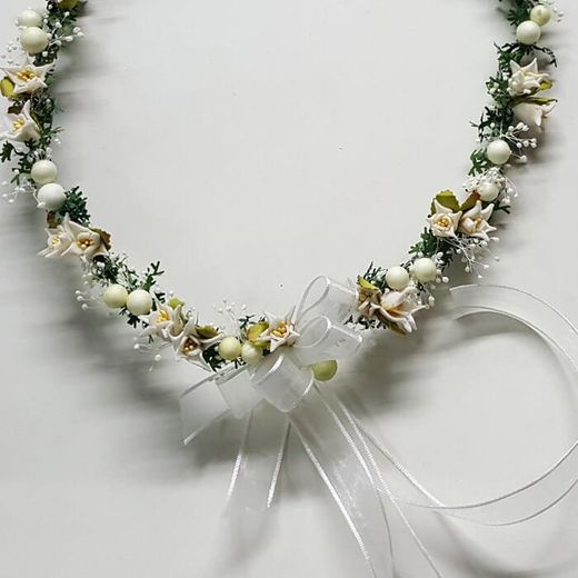 Corona de Flores para Niñas de Comunión y Arras Edelweiss