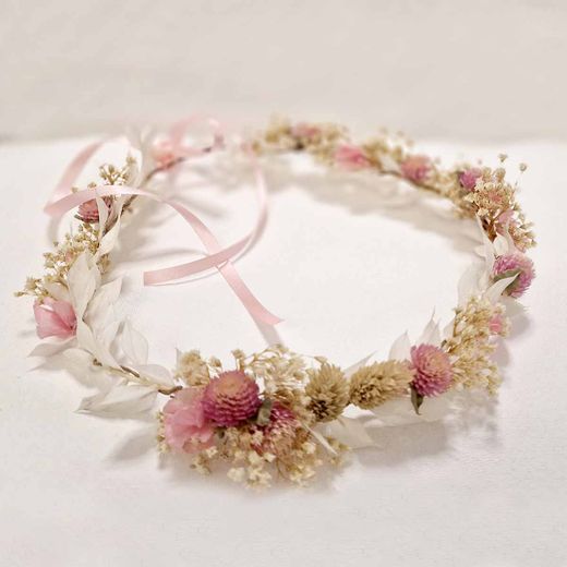 Corona Niña Madroños Rosa